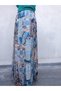 Bohemian, Ethnic Printed Long Skirt, Holiday Beach Dress, Elastic Waist, Mevlana Viscose with 3 Layers of Ruffles - 2