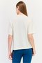 Women Sportswear Fit Short Sleeve Outdoor T-Shirt, Cream - 2