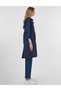 Hooded Trench Coat Dark Navy Blue - 6