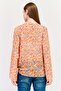 Women V Neck Allover Print Long Sleeves T-shirt, Multicolor - 3