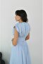 Baby Blue Vintage-Inspired Draped Dress - 6
