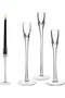 Elegant Clear Glass Candle Holders Set of 3 (Tall Taper Holders)