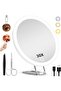 30X Magnifying Mirror With Lights, Large 6'' Makeup Mirror, LED Lighted High Magnification, Travel Size With 3 Suction Cups & Adjustable Stand