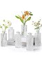 Glass Bud Vases Set of 6 - Diamond Pattern Mini Vases (Clear)