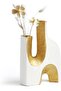 White and Gold Ceramic Vase for Modern Home Decor