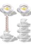 6-Piece Glass Taper Candle Holder Set for Taper Candles and Tea Lights