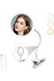 10x Magnifying Makeup & Shaving Mirror, Clip On Gooseneck with LED Light, 360° Swivel, Adjustable Brightness, USB Rechargeable for Bathroom (White)