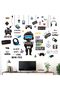 Gamer Wall Stickers - Controller Video Gaming Decals for Boys Kids Room - 3
