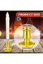 Window Candle Taper Plastic Traditional Candlesticks (Gold, 24 pcs) - 6