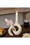 White Ceramic Candle Holder, Modern Minimalist Taper Candle Holder, Ivory - 5