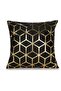 Black & Gold Cushion Covers Pack of 4 - Geometric 45 x 45 cm Decorative Pillow Covers - 5