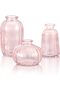 Small Glass Vase Set of 3, Pink Bud Vases - 7