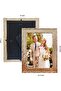 5x7 Gold Metal Picture Frame with Bamboo Design - 5