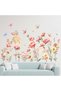 Boho Flowers Wall Stickers - Wildflower Grass Butterflies Floral Wall Stickers - Girls Bedroom Living Room Sofa TV Background Home Wall DecorB