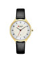 Blanche Men's Classic Watch with White Dial & Black Leather Strap – Date Display