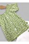 Girl's Summer 2-3-4-5-6 Years Old Stylish 2-Piece Set with Ribbed Top and Belted Shorts - 4