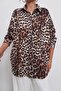 Digital Printed Thin Knitwear Leopard Pattern Oversize Shirt - 4
