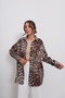 Digital Printed Thin Knitwear Leopard Pattern Oversize Shirt - 6