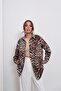 Digital Printed Thin Knitwear Leopard Pattern Oversize Shirt - 3