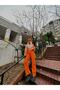 Women's Wide Leg Orange Wide Leg Jeans - 3