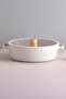 Fika Glass Lid Shallow Pot 30 cm Beige