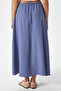 Women's Trend Cool Fabric Indigo Waist Elastic Pocket Comfortable Fit Long Skirt - 5