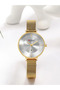 Ladies/Girls 9037 Stainless Quartz Buckle Round Water Resistance Analog Wrist Watch - Gold - 2