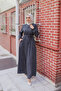 3-Layered Drawstring Robe - Smoked