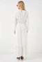 Women's Embroidered Long Hijab Dress 2550 - White - 6