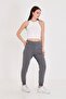 Women's Rubber Leg Cotton Sweatpants Anthracite Melange 5608-A - 7