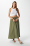 Women's Trend Modal Cool Fabric Khaki Elastic Waist Pocket Comfortable Fit Long Skirt - 4