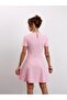 Women's Short Sleeve Pink Bell Dress - 3
