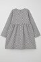 Girl's Long Sleeve Dress Polka Dot Patterned Age 4-8, Light Gray Melange - 2