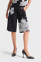 Women's Black Color Lace Embroidered Midi Length Design Fabric Bermuda Shorts