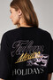 Caitlyn Women's Oversize Crew Neck Black T-Shirt - 5