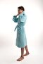Cotton Hooded Young Waiter Boy Unisex Pocketed Curly Velvet Bathrobe - 5