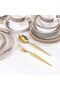 Charlotte 32-Piece New Bone China Dinner Set -Serves 6 Gold - 3