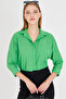 Women's Green Pocketed Casual Linen Shirt ARM-21Y001035 - 5