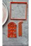 Brick Detail Framed Door Dough Shaper/Cookie-Wreath and Stocking Mold Gift -Mixed Color - 4