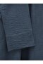 Linen suit with lace front and elastic waist skirt -indigo - 3