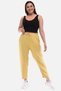 Women's Summer Large Size Synthetic Linen High Waist Elastic Narrow Leg Mom Pants C611 - 4