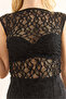 Women's Black Backless Side Gathered Lace Blouse Blz-19002962 - 6