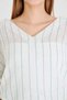 Women's Green V-Neck Oversize Blouse with Side Slits and Long Double Sleeve Detail at Back Arm-25Y001056 - 2