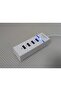 موزع USB 3.0 محمول بأربعة منافذ مع كابل USB 3.0 بطول 30 سم بسرعة فائقة تبلغ 5 جيجابت في الثانية (أبيض) - 4