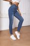Women's Lightweight Stretch Fabric Skinny Fit Hem Detail Pants
