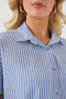 Women's Striped Short Sleeve Shirt 20324 - Indigo - 5