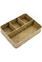 Decorative Rectangular Bamboo Basket Organizer 4 Compartments - 6