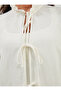100% Linen Balloon Sleeve Detail White Linen Kimono Set - 8