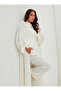 100% Linen Balloon Sleeve Detail White Linen Kimono Set - 7