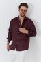 Men's Bian 100% Linen Shirt Claret Red - 8